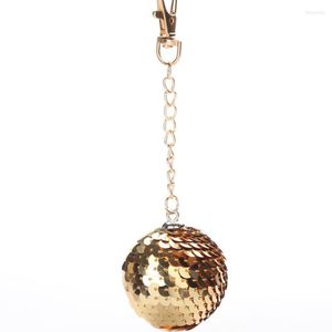 Porte-clés Glitter Ball Key Chain Pendant Bright Surface Material Round Alloy Couple