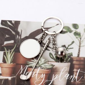 Keychains Golf Ball Keychain Pendant Creative Key Chain Sports Club Club Charmes Blank Heat Transfer Lover Decoration T8DekeyChains Forb22