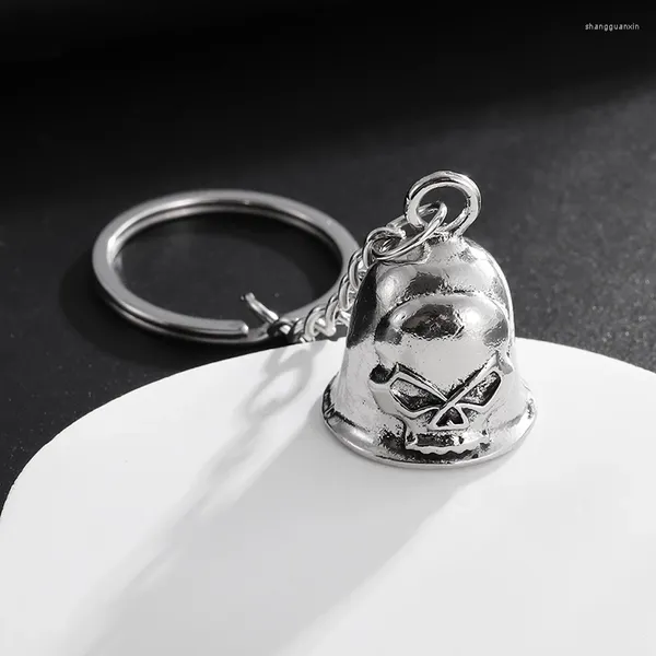 Keychains calavera gótica fantasma Campana Pendiente Motorcillo Keychain Biker Mass Exorcist Amulet Jewelry