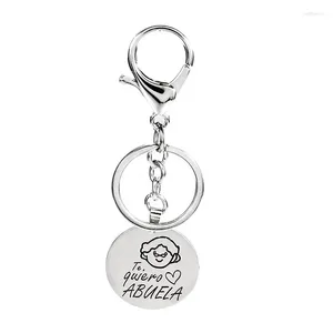 Keychains grootmoeder Keychain Est-Selling Round Alloy Key Chain Ladies Sieraden Gift