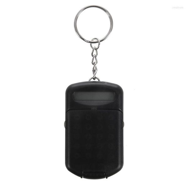 Porte-clés Boîtier en plastique gris Mini calculatrice électronique à 8 chiffres avec porte-clés