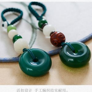 Porte-clés Vert Jade Donut Porte-clés Mode Bracelet Designer Porte-clés Bijoux Cadeaux De Luxe Pour Hommes Mignon Agate Femmes StrapKeychains