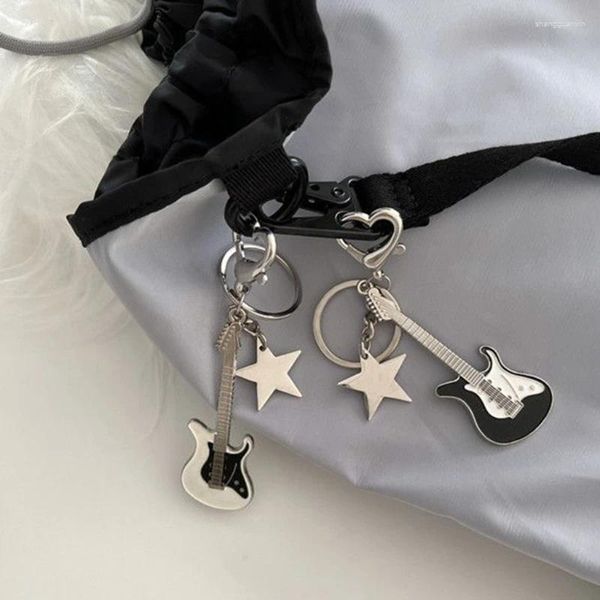 Porte-clés Guitare Porte-clés Instrument de musique Porte-clés Creative-Star Charm Fashion Y2k Porte-clés à collectionner Amateur de musique Droppship