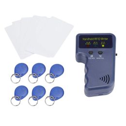 Keychains Handheld RFId Card Copier 125 KHz ID (EM4100 / HID / AWID) Duplicator Reader Writer avec 6 clés écrivains + 6 carte écrivative