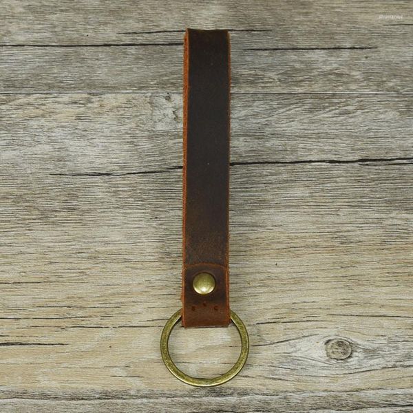 Llaveros hechos a mano de cuero antiguo Metal Diy llavero para llaves de coche accesorios de joyería clásica regalo de lujo para el Día del Padre a granel