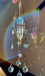 Keychains faits à la main aura cristal Sun Catcher Room Decor Aesthetic Boho Macrame Japanese Home Decoration Prisms Car Charms Fairy