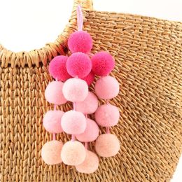 Porte-clés sac fait main lanière couleur pendentif en peluche Style National boule floue Europe et amérique accessoires suspendus