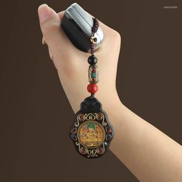 Porte-clés Porte-clés de voiture en ébène fait à la main Huit pendentif du zodiaque gardien