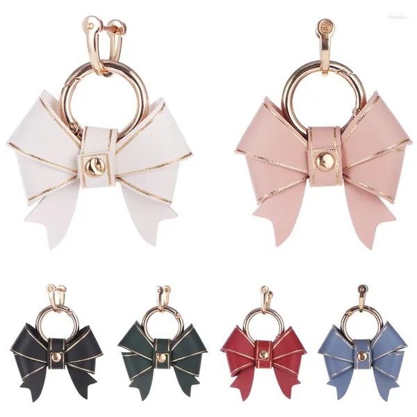 Porte-clés fait à la main Kawaii Bowknot porte-clés pendentif mignon en cuir unisexe porte-clés pour ami luxe Design arc voiture porte-clés accessoires