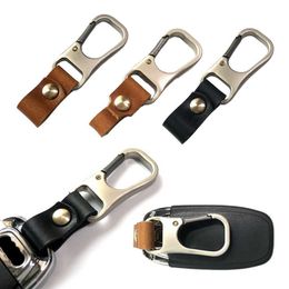 Keychains Handmade Leather Smart Wallet Diy Car Keyholder Key Organisator Hoogwaardige Charm Keychain Accessories G230526