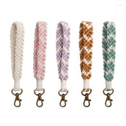 Sleutelhangers Handgeweven Sleutelhanger Voor Vrouwen Bohemen Macrame Armband Autohouder Hanger