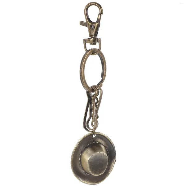 Porte-clés Chapeau Porte-clés Bague Anneaux Vintage En Alliage De Zinc Sac En Métal Pendentif Pour Clés De Voiture Miss Unique