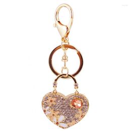 Porte-clés coeur charme mignon cloche sac à main pendentif voiture porte-clés chaîne ornements porte-clés saint valentin fille cadeau porte-clés
