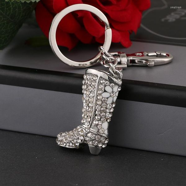 Llaveros Botas altas Zapatos Lindo Rhinestone Encanto Cristal Colgante Monedero Bolsa Ysk065 Coche Llavero Cadena Accesorios Regalos