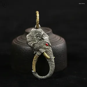 Porte-clés haute éléphant blanc cuivre tête d'ivoire porte-clés artisanat antique porte-clés fermoirs à homard porte-clés boucle de taille en laiton voiture en métal