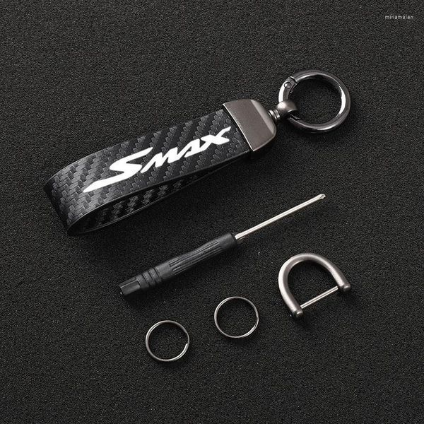 Porte-clés en cuir de haute qualité moto porte-clés fer à cheval boucle bijoux pour YAMAHA SMAX accessoires Miri22