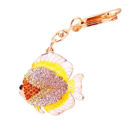 Porte-clés Haute Qualité Charme Cristal Coloré Poisson Tropical Pendentif Porte-clés Porte-clés Sac Porte-clés Clé Finder Bijoux Créatifs Cadeau R095