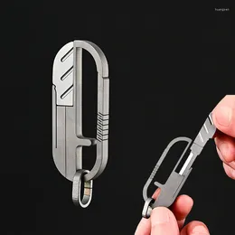 Porte-clés de haute qualité multifonctionnel titane porte-clés hommes taille suspendue cachée 7Cr couteau en acier voiture porte-clés livraison express