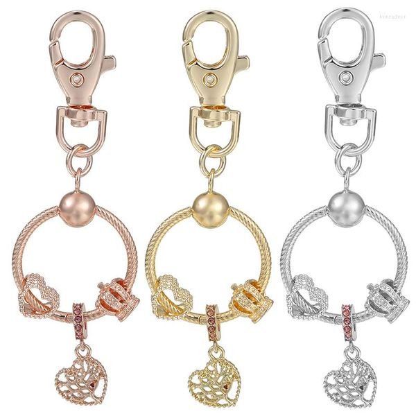 Llaveros de alta calidad Tree Of LifeCrown Charms para mujer bolso colgante joyería de moda coche llavero cadenas gota