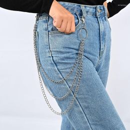 Keychains Hipster Punk Belt Chain Pant Keychain Lange broek Key Street Big Ring Metal Wallet Unisex Hip Hop Chains sieraden Gift Miri22