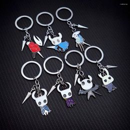 Keychains Hollow Knight Keychain Game Jewelry Set Key Chain Chain Keyring for Men Women Accessories Ring Pendante Llaveros
