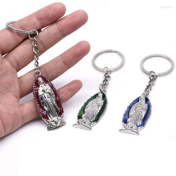 Llaveros LLavero de la Virgen María Nuestra Señora de Guadalupe para mujer, llavero de Metal Multicolor, llavero con anilla, joyería artesanal católica, regalo