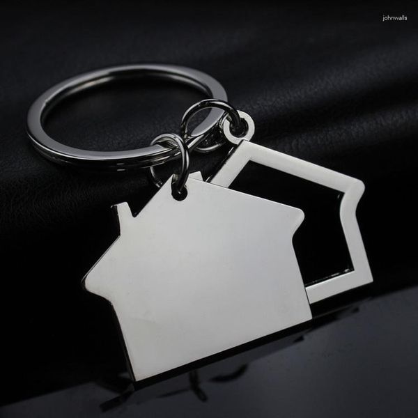 Porte-clés maison porte-clés cabane petit cadeau pendentif ouverture immobilière en gros peut être lettrage Laser K1523