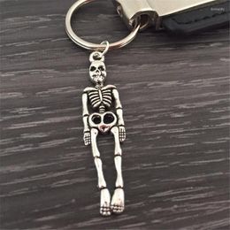 Keychains Human Skeleton Keychain Body Keyring Gothic Halloween Jewelry Skull Gift