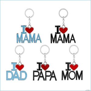 Keychains I Love Mom Keychain Pendant Allant Fashion Mama Mama Keyring Jewelry for Mothers Day Keyfobs du petit-fils accessoire CARSHOP2006 DHXBL