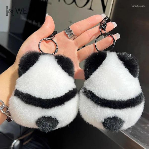 Keychains imitatio mini panda enfants mignon en peluche car clés purs à bandoulière