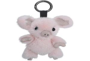 Keychains importés Real mignon sac de fourrure de porc pendentif en peluche de voiture en peluche clés de voiture à la mode accessori1412423