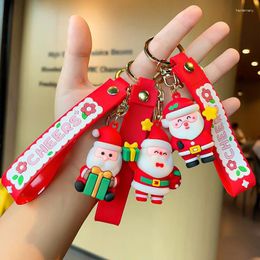 Брелки в Рождественский брелок для ключей от машины аниме Санта-Клаус Снеговик брелок друзья женщины кукла брелок оптовая продажа подарки