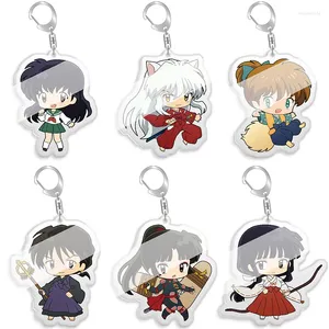 Sleutelhangers Inuyasha Q Versie Karakter Acryl Sleutelhanger Anime Product Randrugzak Hanger Leuke Sieraden Accessoires Fan Gift