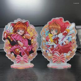 Llaveros Japón Anime Cardcaptor Sakura Figuras KINOMOTO Cosplay Acrílico Stands Modelo Lindo Escritorio Decoración Prop Fans Regalo de Navidad