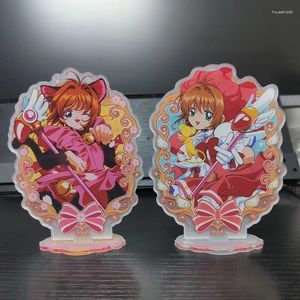 Porte-clés Japon Anime Cardcaptor Sakura Figures KINOMOTO Cosplay Acrylique Stands Modèle Mignon Bureau Décor Prop Fans Cadeau De Noël