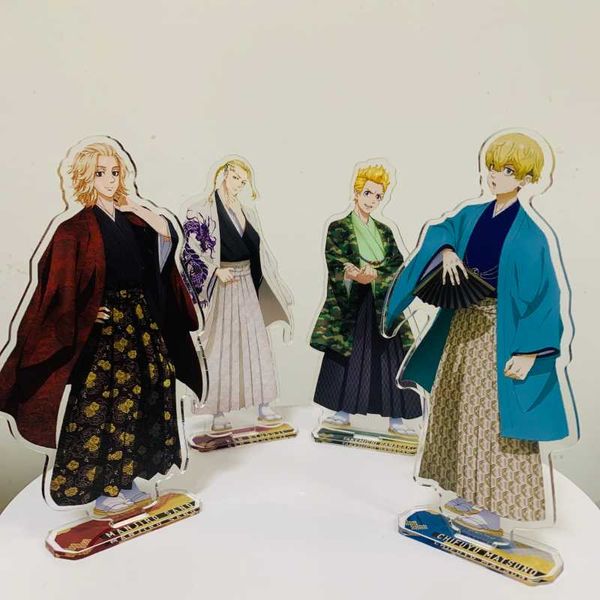 Llaveros Japón Anime Tokyo Revengers Figura Mikey Ken Keisuke Chifuyu Cosplay Kimono Soporte de acrílico Modelo Decoración Signo de pie PropsLlaveros