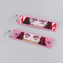 Keychains Anime japonais kamado nezuko tag keychain pour voitures clés clés du porte