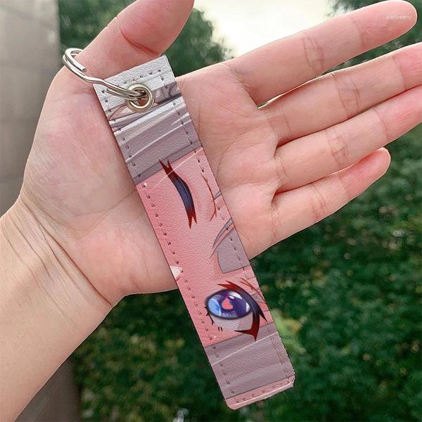 Porte-clés japonais Anime Lewd Lexington yeux motif cuir porte-clés sangle porte-clés suspendus porte-cadeau sac voiture portefeuille bibelot