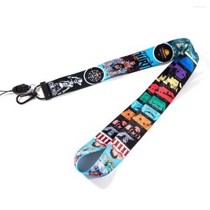 Llaveros Anime japonés One Piece Luffy Lanyard ID Badge Holder Key Chain Clip