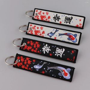 Keychains Japanese Key Tag Bonne chance pour les motos de voiture Téleintes porte-clés de la tête