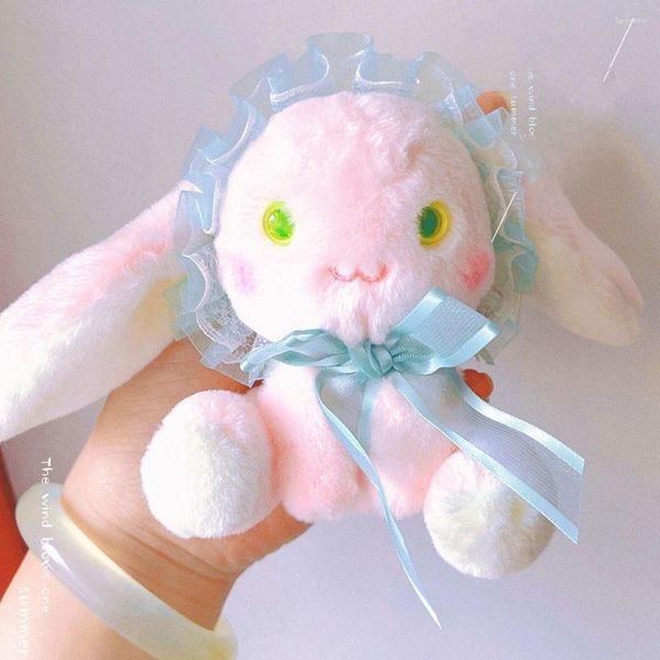 Llaveros estilo japonés dulce Lolita pequeño llavero blanco niñas niños juguetes de peluche bolsa colgante coche llavero lindos regalos de moda