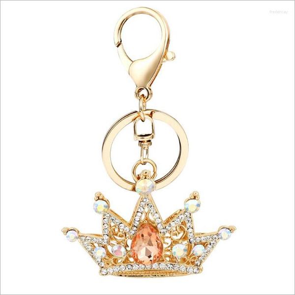 Porte-clés Jinglang Strass Couronne Porte-clés Pendentif en métal All-Match Tendance Sac Porte-clés Accessoires Femmes Cadeau