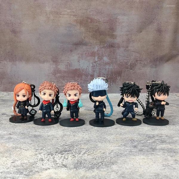 Llaveros Jujutsu Kaisen Anime Figura Llavero Gojo Satoru Manga Figura Juguete Accesorios para llaveros Bolsa Mochila Encanto Mujeres Joyería Hombres Regalo