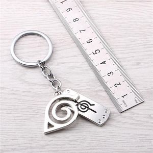 Keychains Julie 10pcs/Lot Silver Konoha Leaf Village Symbool Alloy Keychain voor fans Key Ring Holder Cosplay Chaveiro Porte Clef Miri22