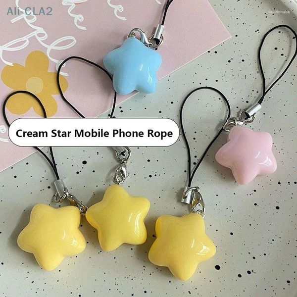 Keychains Kawaii Color Pentagram Resina Posting Phone Lanyard Charms Ins Accesorios de casos de auriculares Regalos creativos de pareja