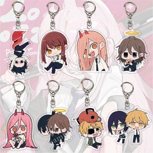 Keychains Kawaii Figures Anime Chainsaw Man Keychain Pochita Power Makima Angel Hayakawa Aki Key Ring 6 cm Acryl Charm Chain Llaveros