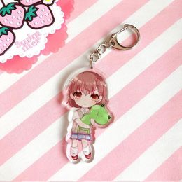 Keychains kawaii misaka mikoto sleutelhanger transparante acrylcijfers hanger keychain anime toaru kagaku no railgun slyring voor fans cadeau fr