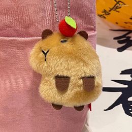 Porte-clés Kawaii peluche poupée ornements cadeau d'anniversaire 2024 tendance Capybara peluche porte-clés mignon sac pendentif créatif pelucheux animaux porte-clés