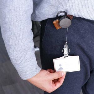 Porte-clés boucle de clé avec clip de ceinture, porte-clés élastique de sécurité, porte-clés de carte d'identité, porte-badge, anneau de chaîne, bobines rétractables