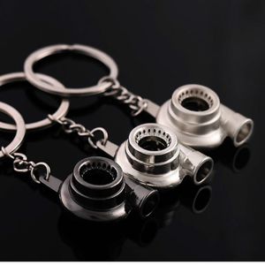 Keychains Key Chain Car Sound Turbo Sleeve lager draaiende Auto Part Model Turbine Charger Ring Accessoires